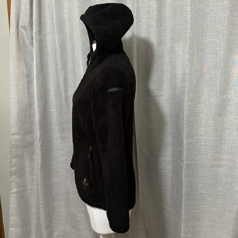 Spyder Los Gatos Style Zip Up Jacket-Wmns Sz S-Black-Hooded-Zip Pockets-GUC - Picture 8 of 16